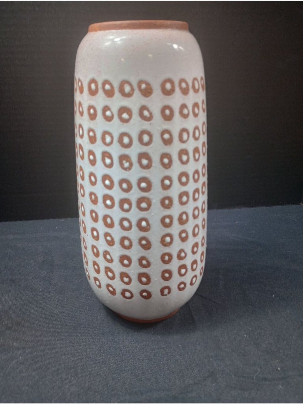 Vintage Rabisko style Dotted Ceramic  Pottery Vase 11" Tall